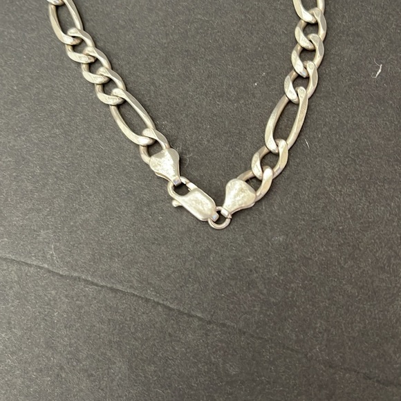 STERLING SILVER FIGARO LINK BRACELET - Picture 3 of 9